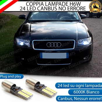 Coppia luci di posizione H6W 24 LED Canbus 6000K bianco Audi A4 B5 con xenon di serie
