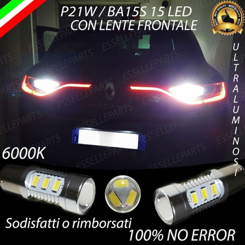 Coppia lampade P21W 15 LED con lente 6000K Retromarcia Renault Megane 4 sporter SW