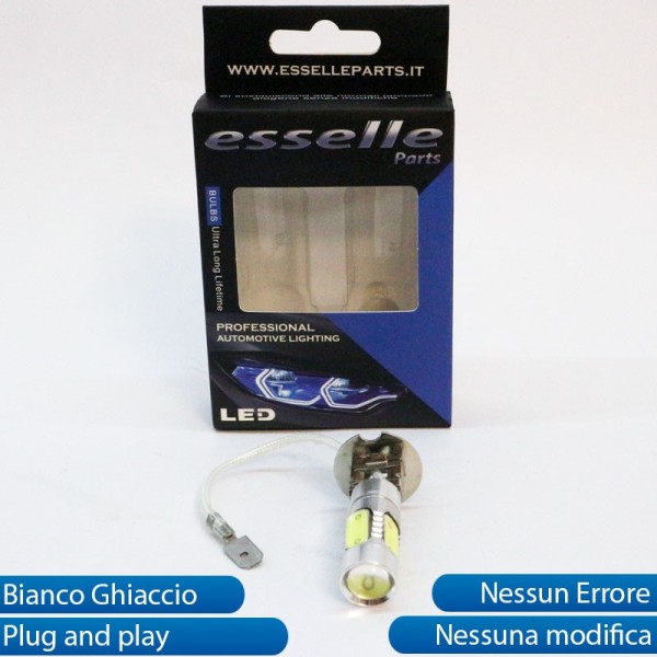 Coppia Lampade H3 LED COB Canbus 6000K Bianco Ghiaccio