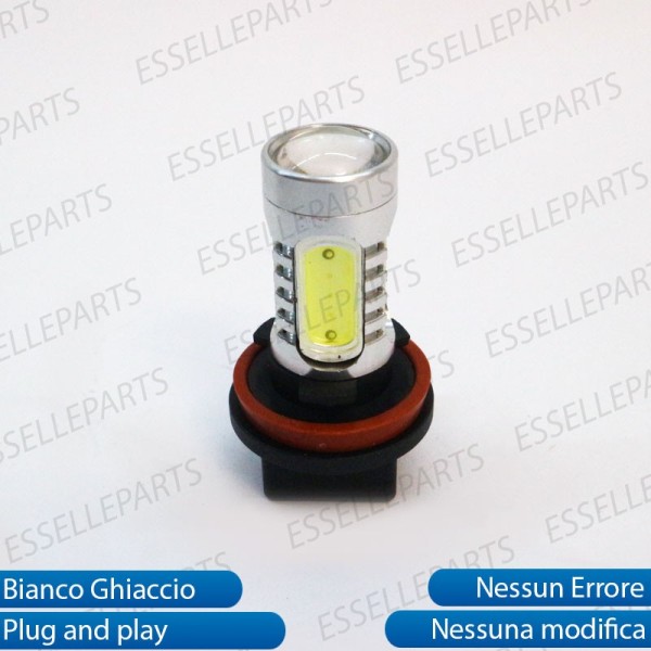Coppia Lampade H8 LED COB 900 LUMEN Canbus 6000K Bianco Ghiaccio