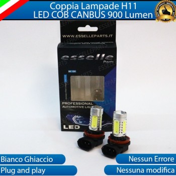 Coppia Lampade H11 LED COB 900 LUMEN Canbus 6000K Bianco Ghiaccio