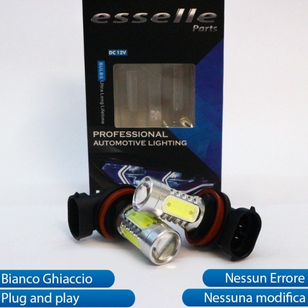 Coppia Lampade H11 LED COB 900 LUMEN Canbus 6000K Bianco Ghiaccio