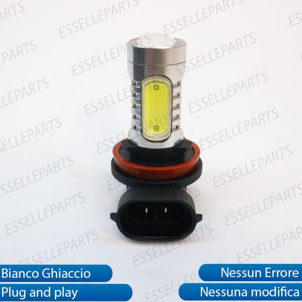 Coppia Lampade H11 LED COB 900 LUMEN Canbus 6000K Bianco Ghiaccio