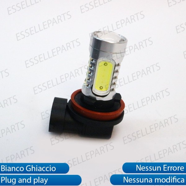 Coppia Lampade H11 LED COB 900 LUMEN Canbus 6000K Bianco Ghiaccio