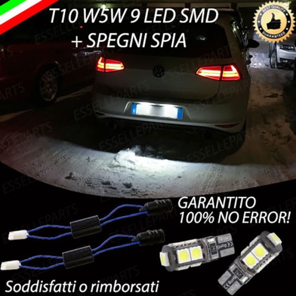 Coppia Luci Targa 9 LED Per Volkswagen Golf 7 Restyling Canbus 6000K Bianco
