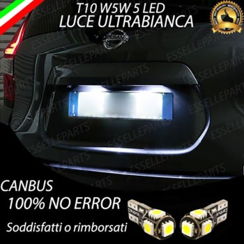 Luci Targa 5 LED Per Nissan Micra MK5 Canbus 6000K Bianco