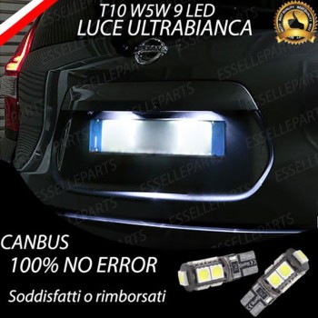 Luci Targa 9 LED per Nissan Micra MK5 Canbus 6000K Bianco