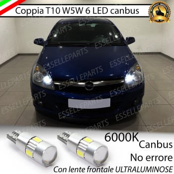 Coppia Lampade T10 W5W LED canbus con lente frontale per luci di posizione per Opel Astra (H) Coppia Lampade T10 W5W LED canbus con lente frontale per luci di posizione per Opel Astra (H)