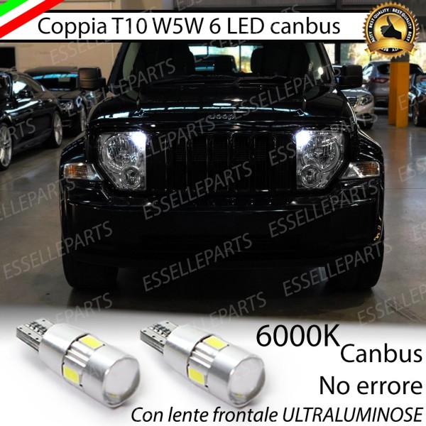 Coppia Lampade T10 W5W LED canbus con lente frontale per luci di posizione per Jeep Cherokee (KK)
