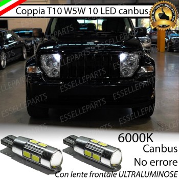 Coppia Lampade T10 W5W LED canbus con lente frontale per luci di posizione per Jeep Cherokee (KK)