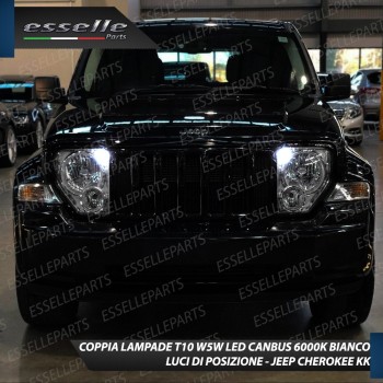 Coppia Lampade T10 W5W LED canbus con lente frontale per luci di posizione per Jeep Cherokee (KK)