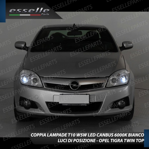 Coppia Lampade T10 W5W LED canbus con lente frontale per luci di posizione per Opel Tigra Twin Top