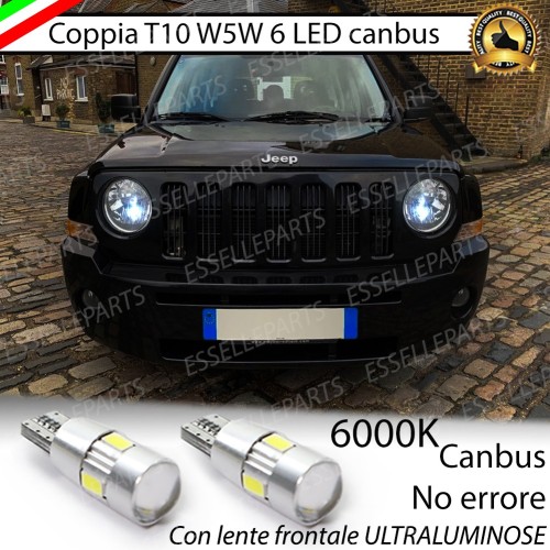 Coppia Lampade T10 W5W LED canbus con lente frontale per luci di posizione per Jeep Patriot