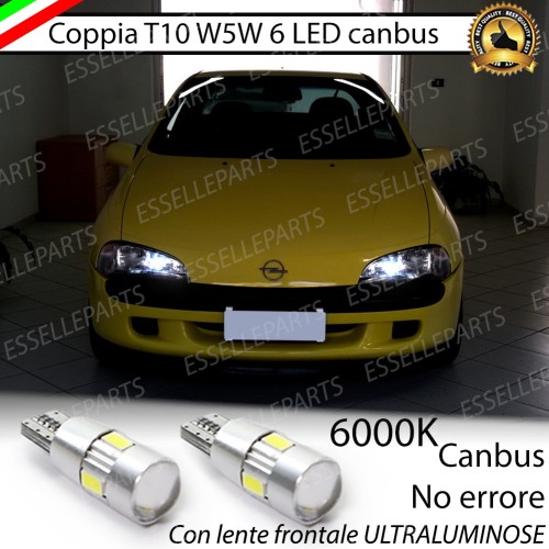 Coppia Lampade T10 W5W LED canbus con lente frontale per luci di posizione per OPEL TIGRA