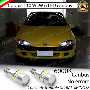 Coppia Lampade T10 W5W LED canbus con lente frontale per luci di posizione per OPEL TIGRA Coppia Lampade T10 W5W LED canbus con lente frontale per luci di posizione per OPEL TIGRA