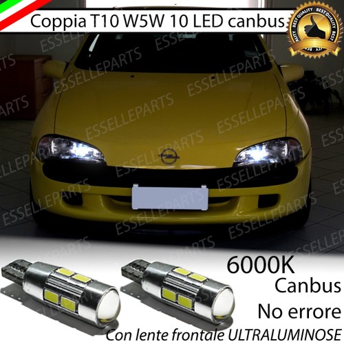 Coppia Lampade T10 W5W LED canbus con lente frontale per luci di posizione per OPEL TIGRA