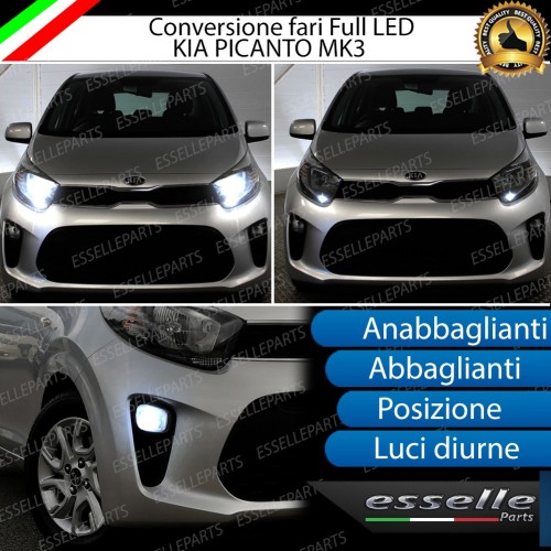Conversione Fari Full LED 6000K bianco Kia Picanto JA con fari a parabola