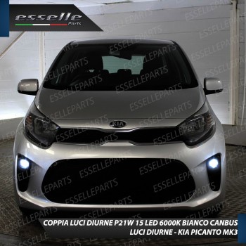 Conversione Fari Full LED 6000K bianco Kia Picanto JA con fari a parabola