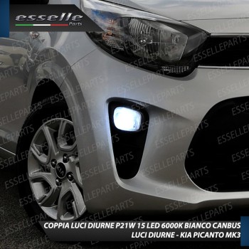Conversione Fari Full LED 6000K bianco Kia Picanto JA con fari a parabola