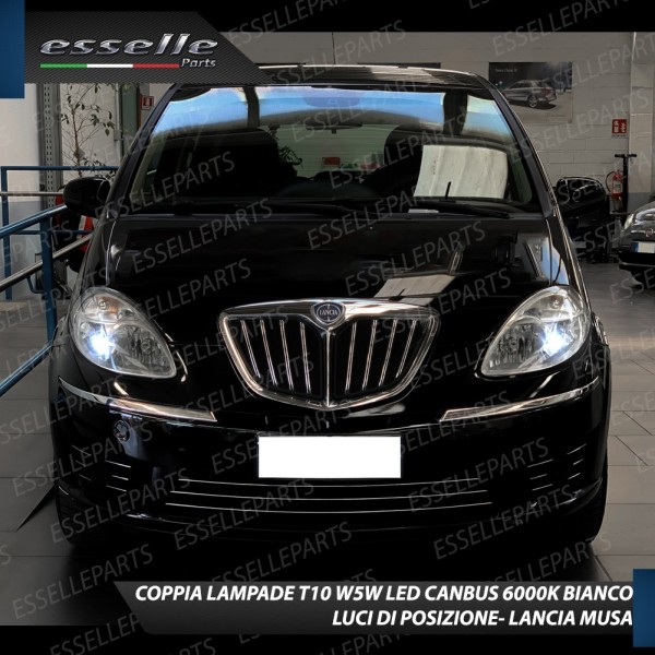 Coppia luci di posizione T10 W5W 10 LED canbus 6000K Lancia Musa Dal 2008 al 2010