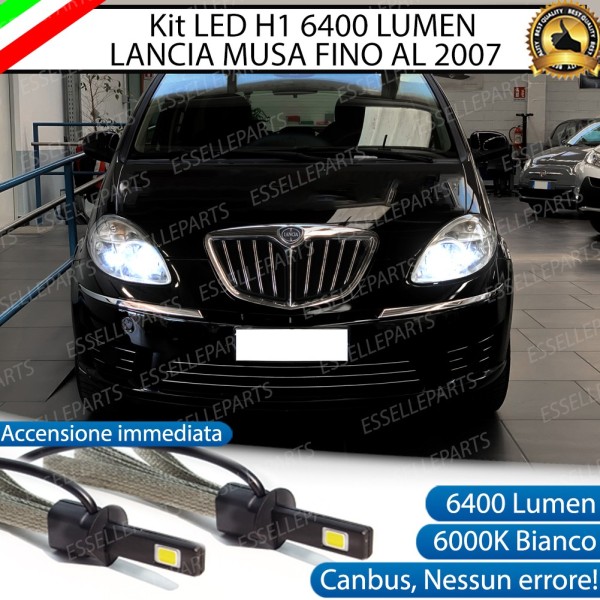 Kit Full LED H1 Anabbaglianti 6400 Lumen 6000K bianco LANCIA MUSA FINO AL 2007
