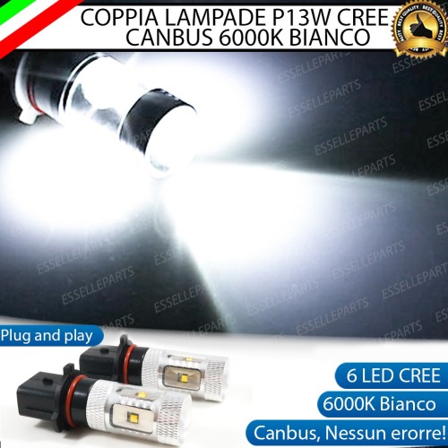 Coppia lampade P13W 6 LED CREE Canbus 6000K bianco ghiaccio