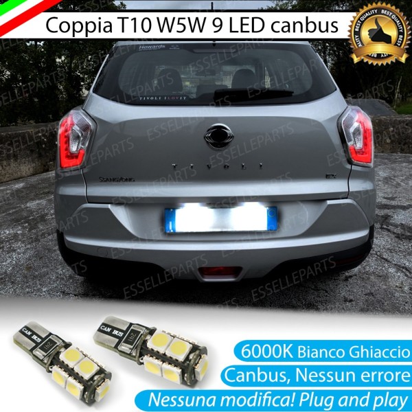 Luci Targa 9 LED Canbus 6000K per SSANGYONG TIVOLI