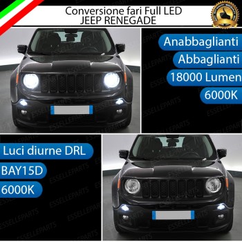 Conversione Fari Full LED 6000K bianco Jeep Renegade fino al 2018 Conversione Fari Full LED 6000K bianco Jeep Renegade fino al 2018