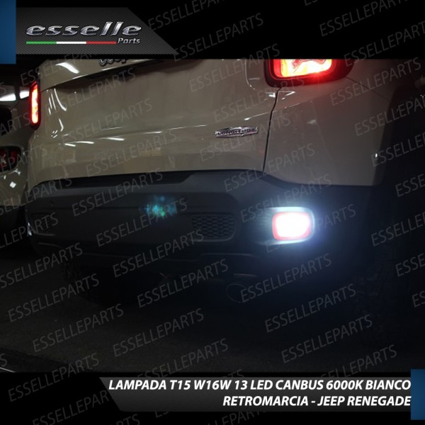 Lampada LED Retromarcia T15 13 LED Canbus 6000K con lente Jeep Renegade Dal 2019