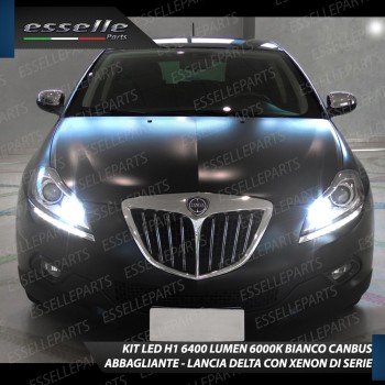Kit led H1 6400 Lumen 6000K Bianco Canbus Abbaglianti Lancia Delta con xenon di serie
