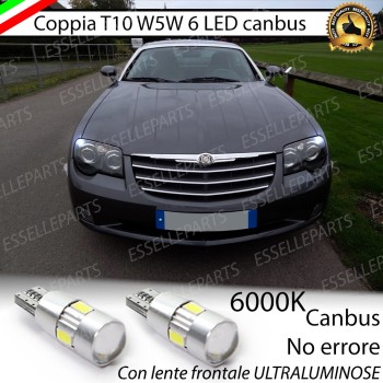 Coppia Lampade T10 W5W LED canbus con lente frontale per luci di posizione per Chrysler Crossfire