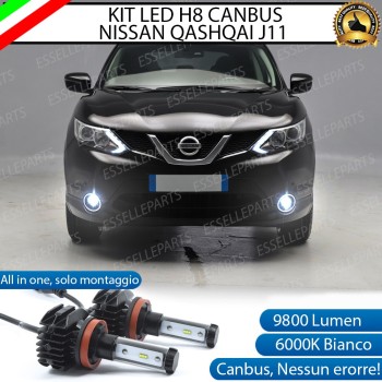 Kit Full Led 6000k canbus NISSAN QASHQAI J11 H8 Fendinebbia No Error