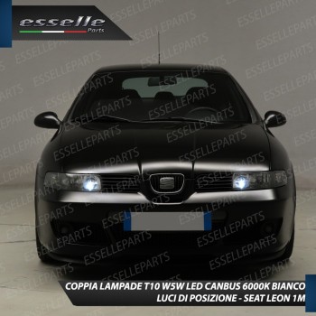 Coppia Lampade T10 W5W LED canbus con lente frontale per luci di posizione per Seat Leon 1 (1M) Coppia Lampade T10 W5W LED canbus con lente frontale per luci di posizione per Seat Leon 1 (1M)