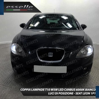 Coppia Lampade T10 W5W LED canbus con lente frontale per luci di posizione per Seat Leon 2 (1P) Coppia Lampade T10 W5W LED canbus con lente frontale per luci di posizione per Seat Leon 2 (1P)