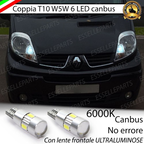 Lampade T10 W5W Canbus 6 LED no error luci posizione Renault TRAFIC