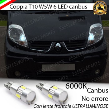 Lampade T10 W5W Canbus 6 LED no error luci posizione Renault TRAFIC