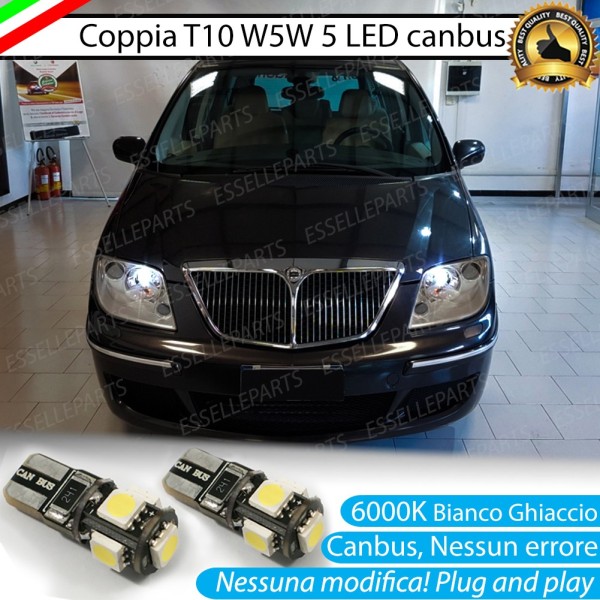 Luci posizione T10 W5W 5 LED Canbus Lancia Phedra