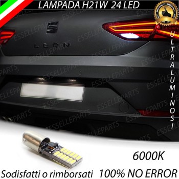 Lampada H21W 24 LED Retromarcia 6000K Bianco Canbus Seat Leon 3 5F Restyling