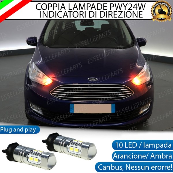 Coppia Lampade PWY24W 10 LED CANBUS PER FRECCE DIREZIONALI Anteriori PER FORD S-MAX (MK2)
