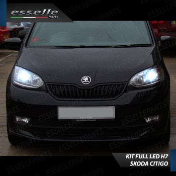 Kit Full LED H7 6400 LUMEN 6000K Anabbaglianti SKODA CITIGO fari a parabola doppia