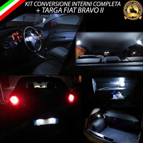 Kit LED Interni + LED Targa Per Fiat Bravo MK2 6000K Canbus