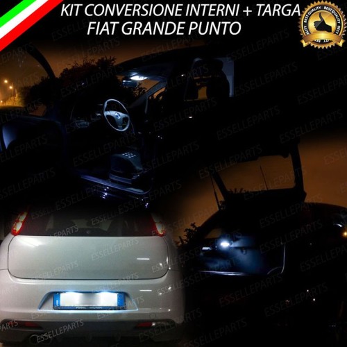 Kit LED interni + LED targa 6000K Canbus Abarth Punto Evo plafoniera doppia