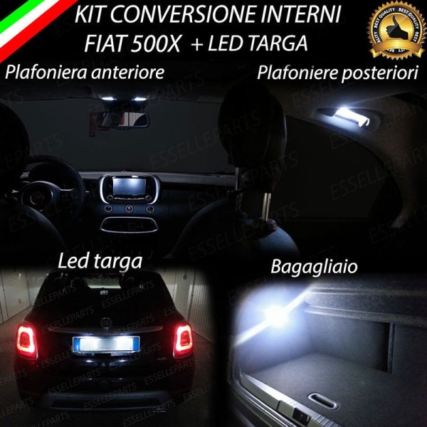 Kit LED Interni Completo + Targa 6000K Bianco Canbus Fiat 500X