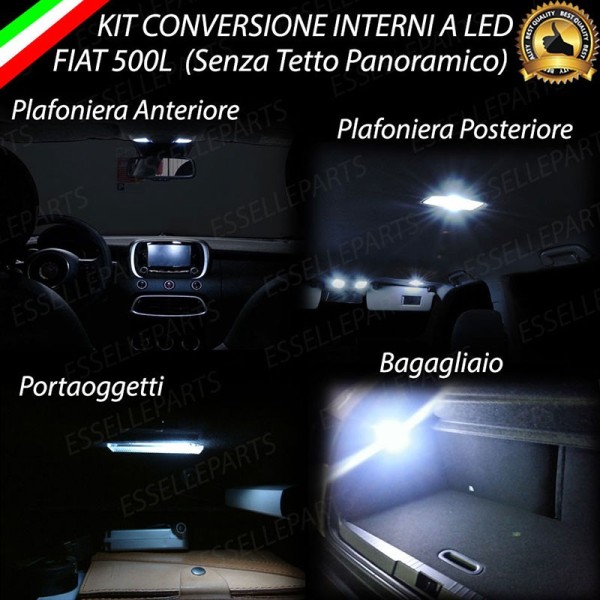Kit LED interni Completo 6000K Canbus Fiat 500L senza tetto panoramico