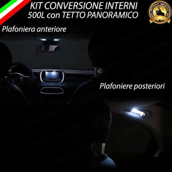 Kit LED interni Basic Pack 6000K Bianco Canbus Fiat 500L con Tetto Panoramico Kit LED interni Basic Pack 6000K Bianco Canbus Fiat 500L con Tetto Panoramico