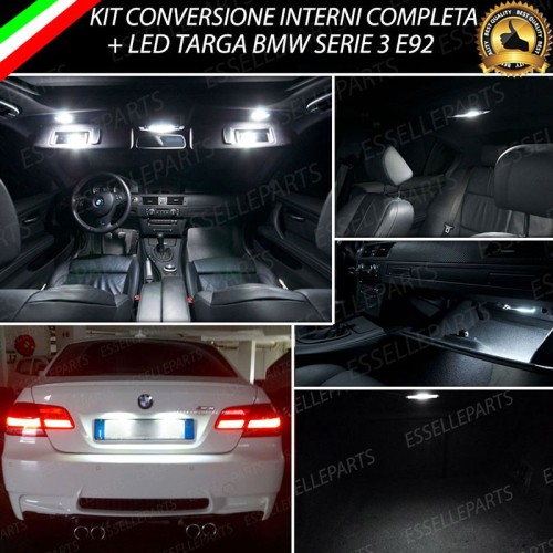 Kit LED Interni + Targa Per Bmw Serie 3 E92 E93 6000K Canbus