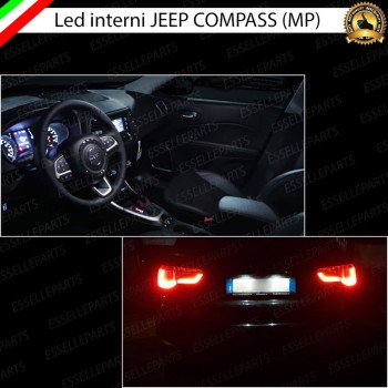 Kit LED interni + Luci targa LED 6000K bianco Jeep Compass MK2 senza tetto panoramico