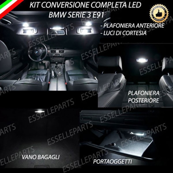 Kit LED interni Medium Pack 6000K Luce Bianca Canbus Bmw Serie 3 E91 Touring