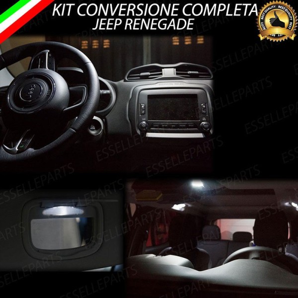Kit LED interni Completo 6000K Luce Bianca Canbus Jeep Renegade con Tetto Panoramico
