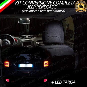 Kit LED interni + LED targa 6000K Luce Bianca Canbus Jeep Renegade con Tetto Panoramico Kit LED interni + LED targa 6000K Luce Bianca Canbus Jeep Renegade con Tetto Panoramico